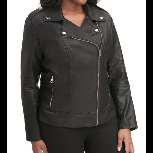 Andrew Marc Jackets & Blazers - NWOT PLUS SIZE MARC NY FAUX-LEATHER CYCLE JACKET